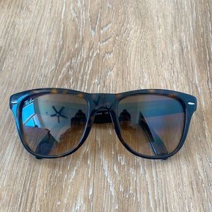 RayBan large frame tortoise folding wayfarer